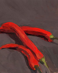 Mischa Merz - Still ife painting images - Still life with chillies